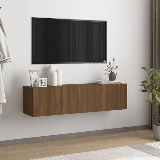 TV-seinäkaappi ruskea tammi 120x30x30 cm tekninen puu - Sisustajankoti.fi