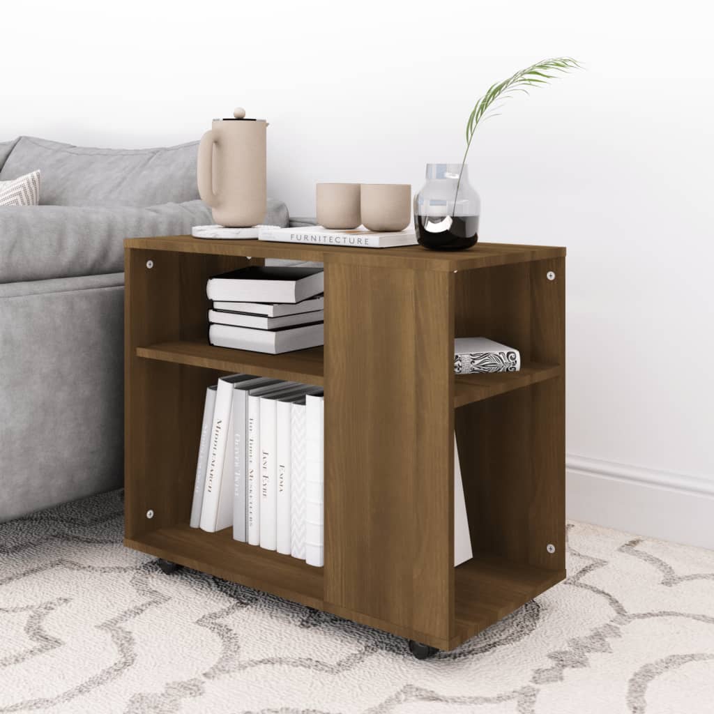 Sivupöytä ruskea tammi 70x35x55 cm tekninen puu - Sisustajankoti.fi