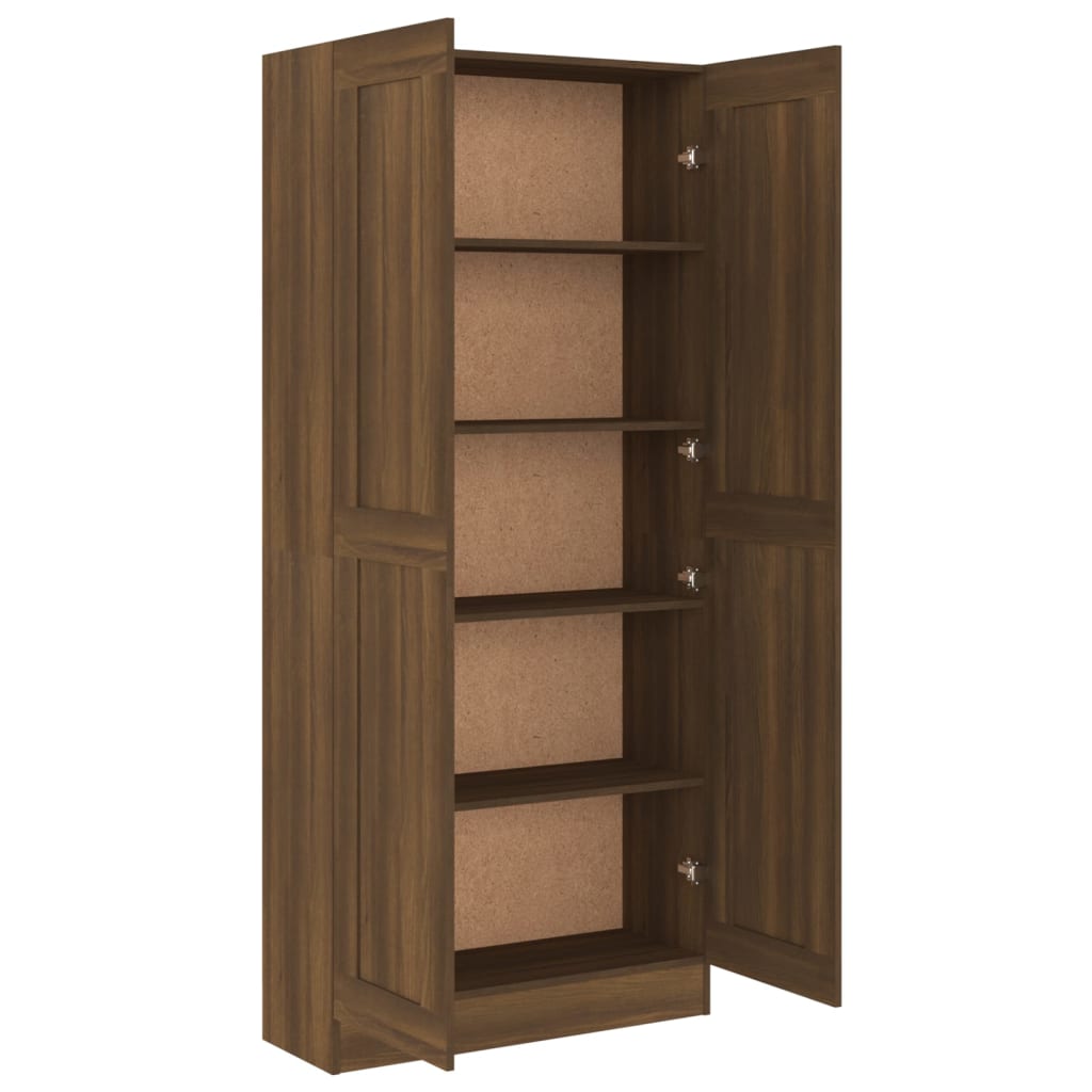 Kirjakaappi ruskea tammi 82,5x30,5x185,5 cm tekninen puu - Sisustajankoti.fi