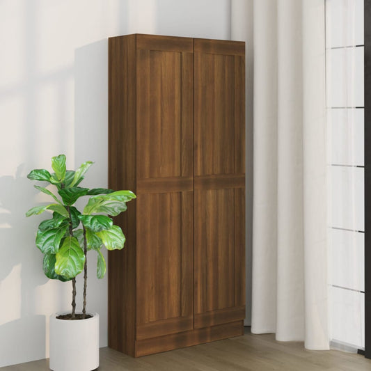 Kirjakaappi ruskea tammi 82,5x30,5x185,5 cm tekninen puu - Sisustajankoti.fi