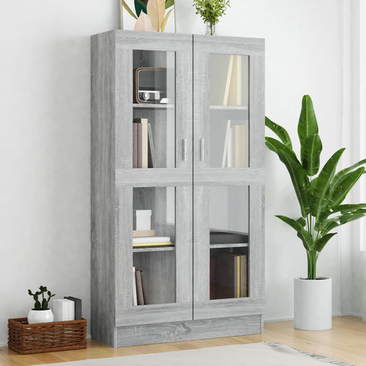 Vitriinikaappi harmaa Sonoma 82,5x30,5x150 cm tekninen puu - Sisustajankoti.fi