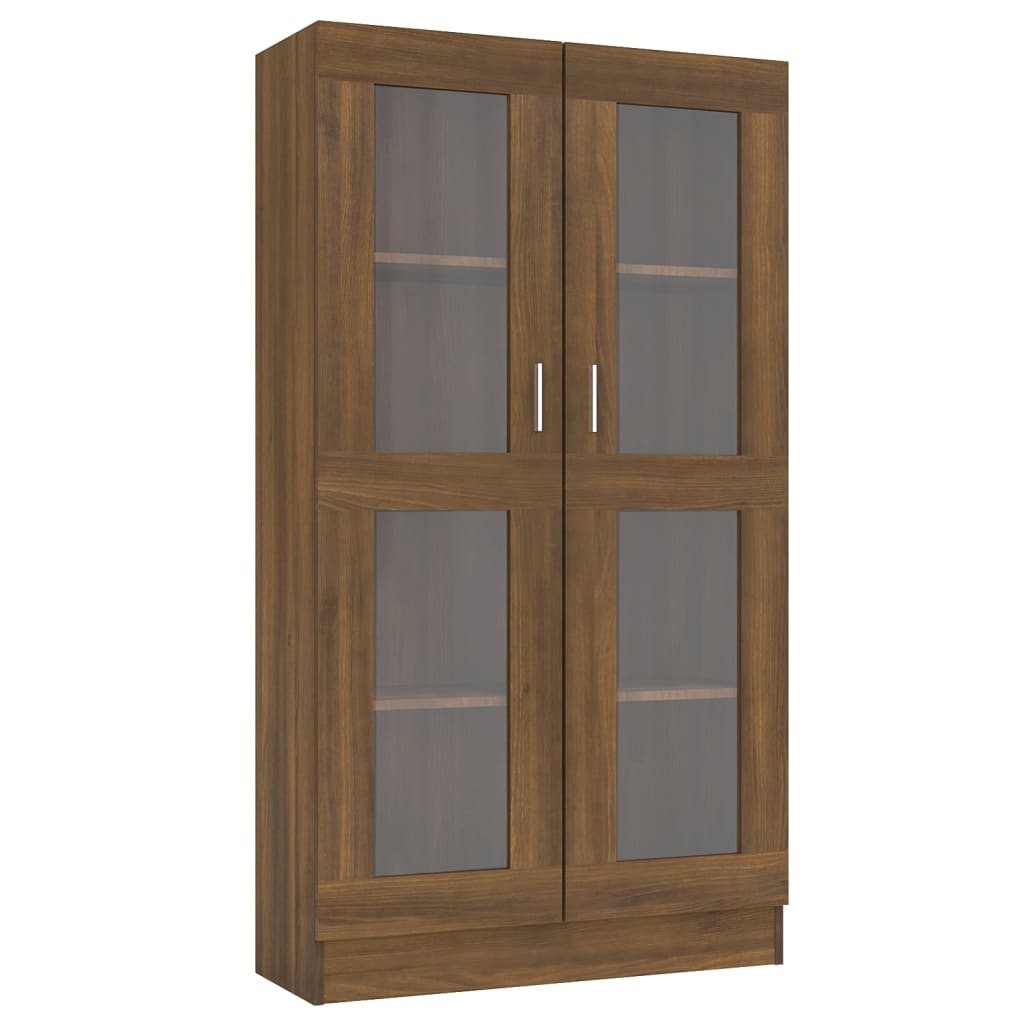Vitriinikaappi ruskea tammi 82,5x30,5x150 cm tekninen puu - Sisustajankoti.fi