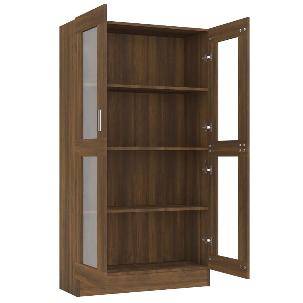 Vitriinikaappi ruskea tammi 82,5x30,5x150 cm tekninen puu - Sisustajankoti.fi