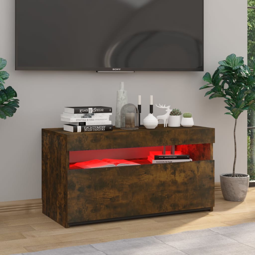 TV-taso LED-valoilla savutammi 75x35x40 cm - Sisustajankoti.fi