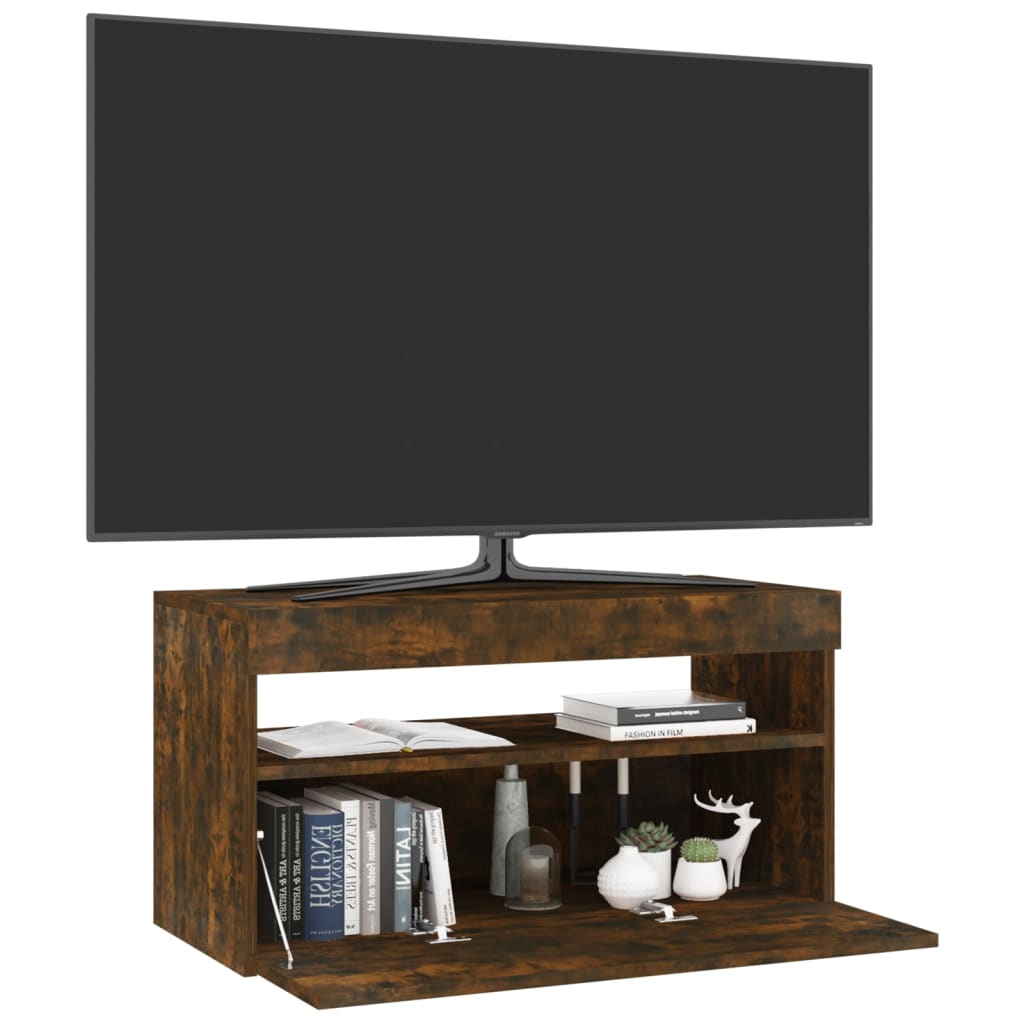 TV-taso LED-valoilla savutammi 75x35x40 cm - Sisustajankoti.fi