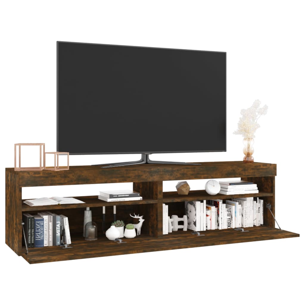 TV-taso LED-valoilla 2 kpl savutammi 75x35x40 cm - Sisustajankoti.fi