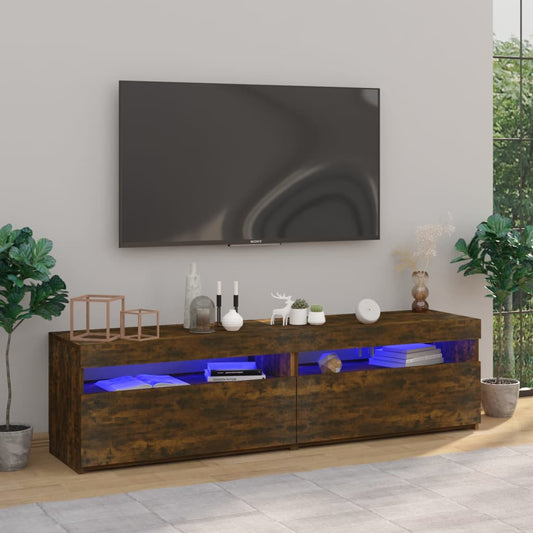 TV-taso LED-valoilla 2 kpl savutammi 75x35x40 cm - Sisustajankoti.fi