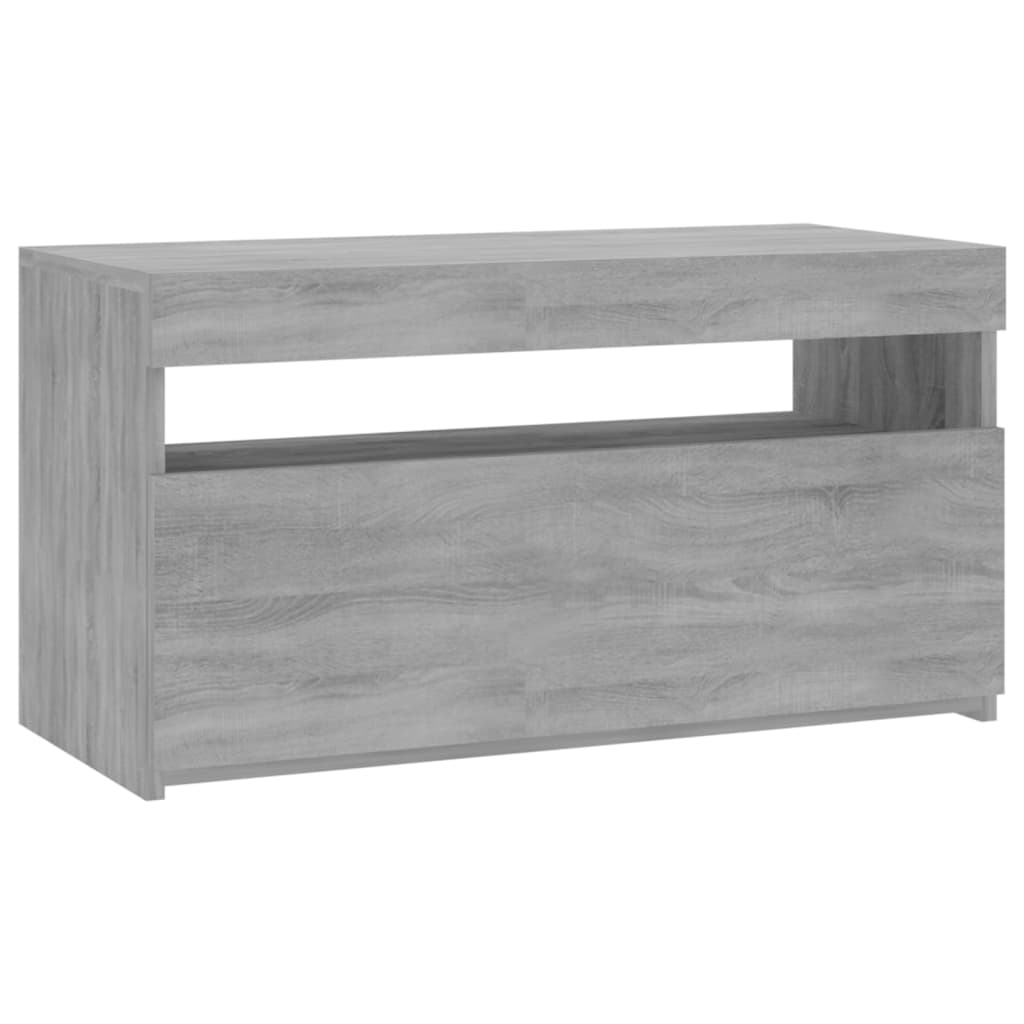 TV-taso LED-valoilla harmaa Sonoma 75x35x40 cm - Sisustajankoti.fi