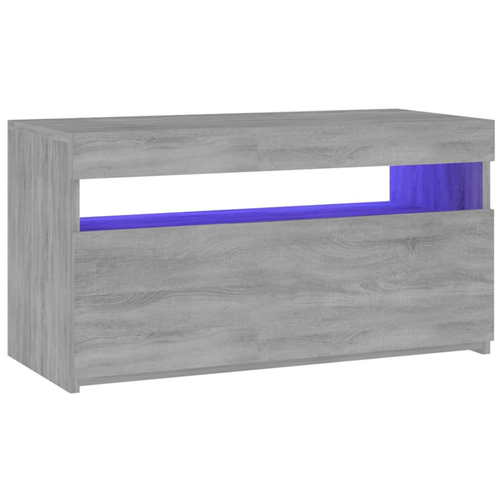 TV-taso LED-valoilla harmaa Sonoma 75x35x40 cm - Sisustajankoti.fi