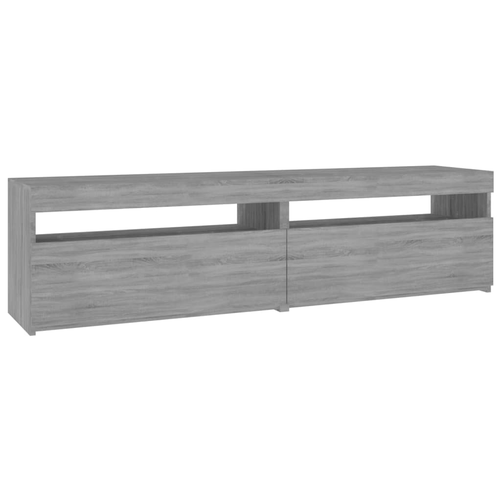 TV-taso LED-valoilla 2 kpl harmaa Sonoma 75x35x40 cm - Sisustajankoti.fi