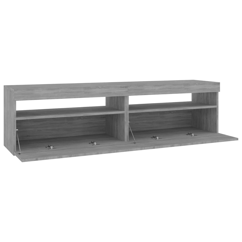 TV-taso LED-valoilla 2 kpl harmaa Sonoma 75x35x40 cm - Sisustajankoti.fi