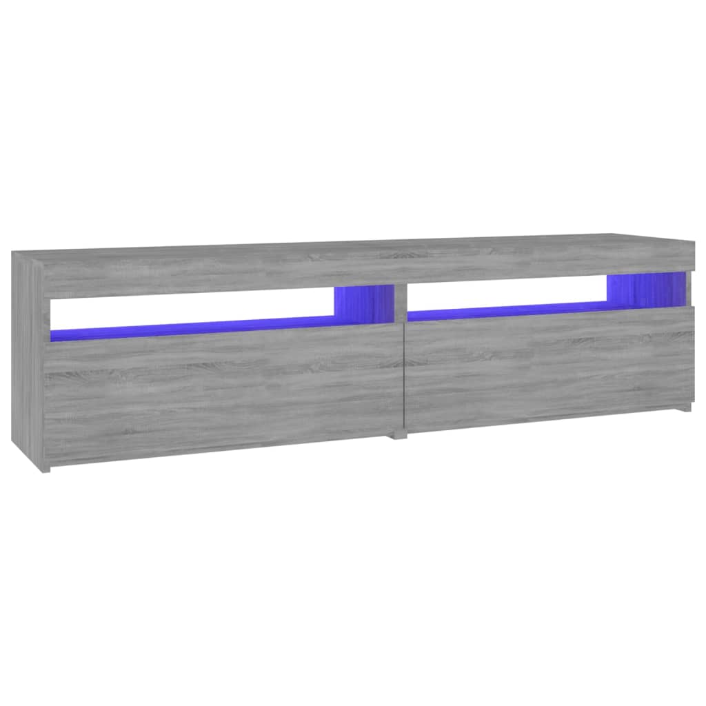 TV-taso LED-valoilla 2 kpl harmaa Sonoma 75x35x40 cm - Sisustajankoti.fi