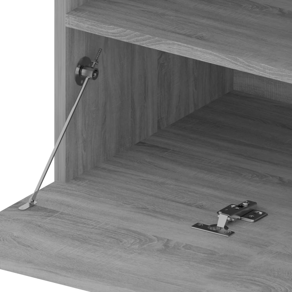 TV-taso LED-valoilla 2 kpl harmaa Sonoma 75x35x40 cm - Sisustajankoti.fi