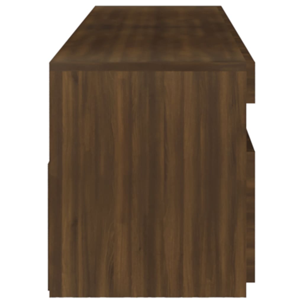 TV-taso LED-valoilla 2 kpl ruskea tammi 75x35x40 cm - Sisustajankoti.fi
