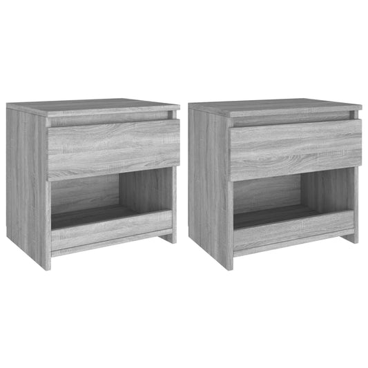 Yöpöydät 2 kpl harmaa sonoma 40x30x39 cm tekninen puu - Sisustajankoti.fi