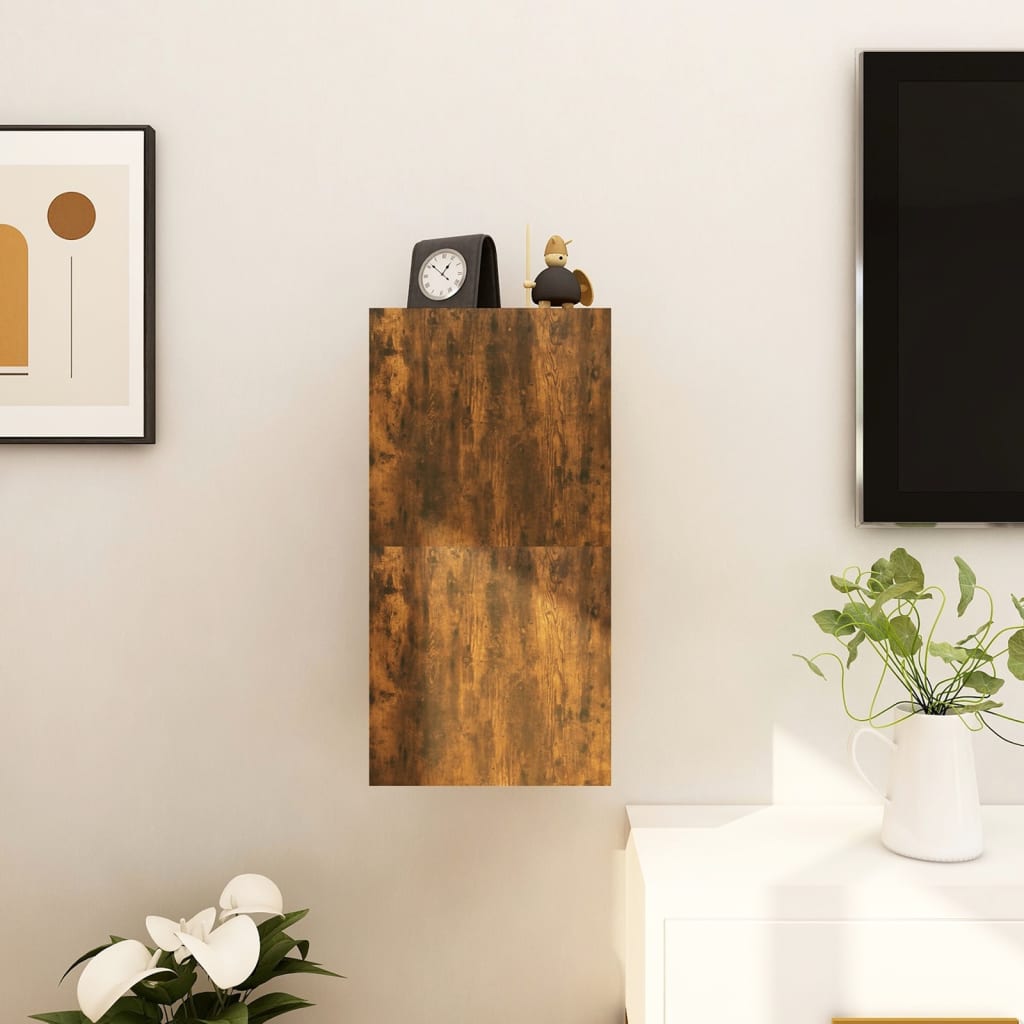 Seinäkiinnitettävät TV-kaapit 2 kpl savutammi 30,5x30x30 cm - Sisustajankoti.fi