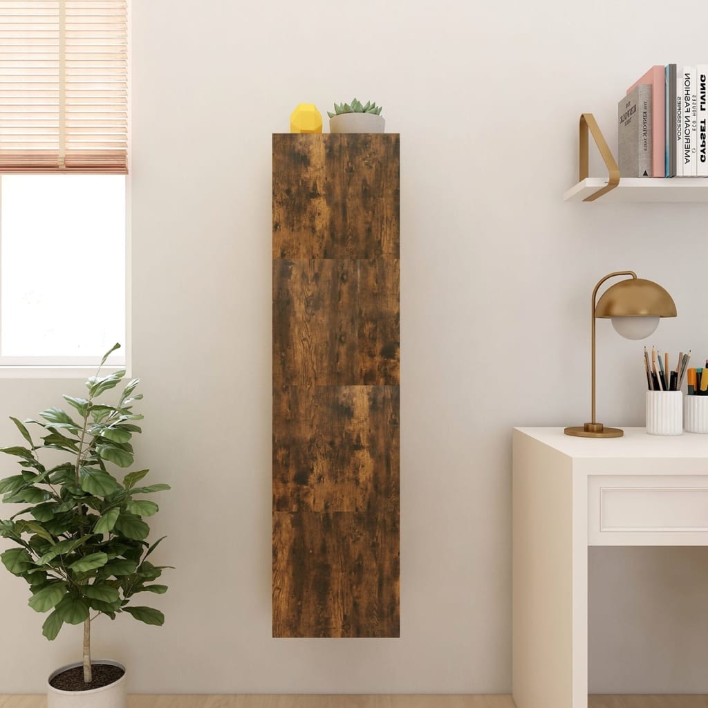 Seinäkiinnitettävä TV-kaapit 4 kpl savutammi 30,5x30x30 cm - Sisustajankoti.fi