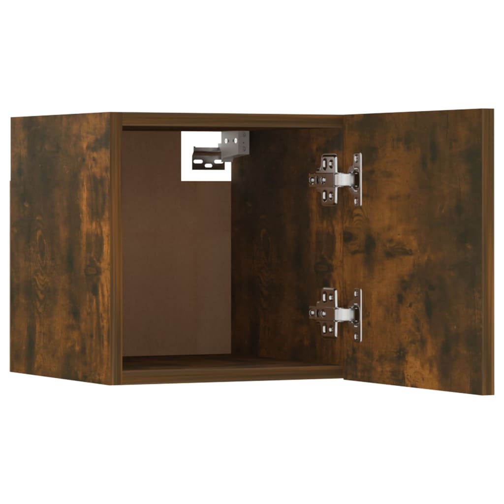 Seinäkiinnitettävä TV-kaapit 4 kpl savutammi 30,5x30x30 cm - Sisustajankoti.fi