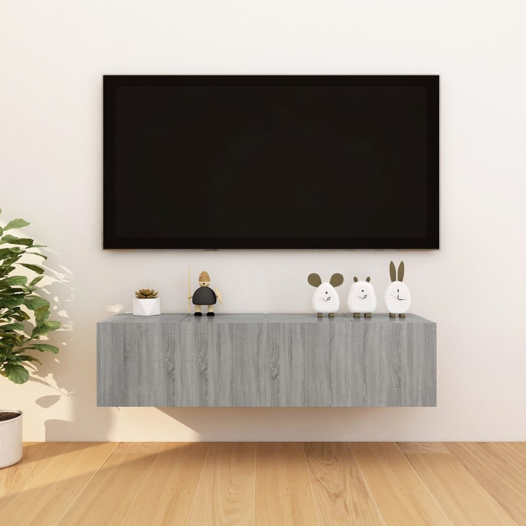 Seinäkiinnitettävät TV-kaapit 4 kpl harmaa Sonoma 30,5x30x30 cm - Sisustajankoti.fi