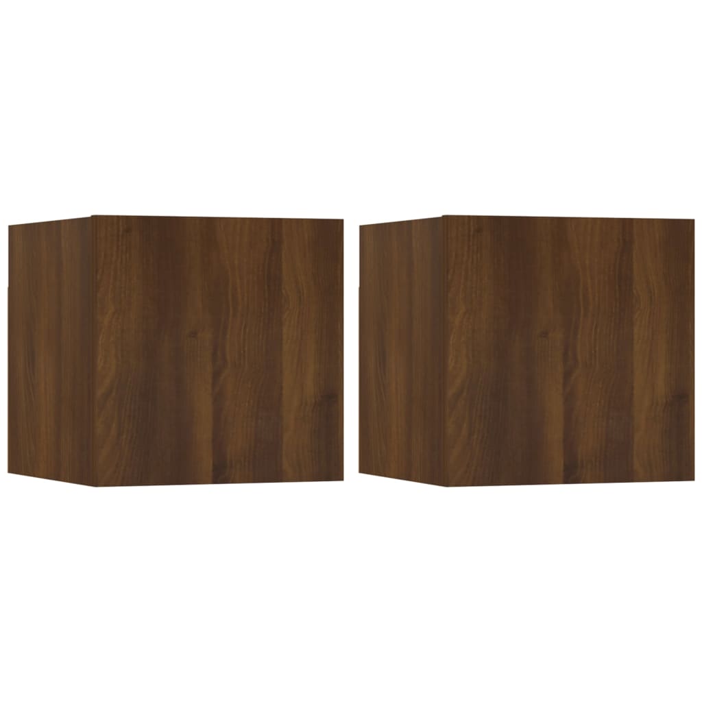 Seinäkiinnitettävät TV-kaapit 2 kpl ruskea tammi 30,5x30x30 cm - Sisustajankoti.fi