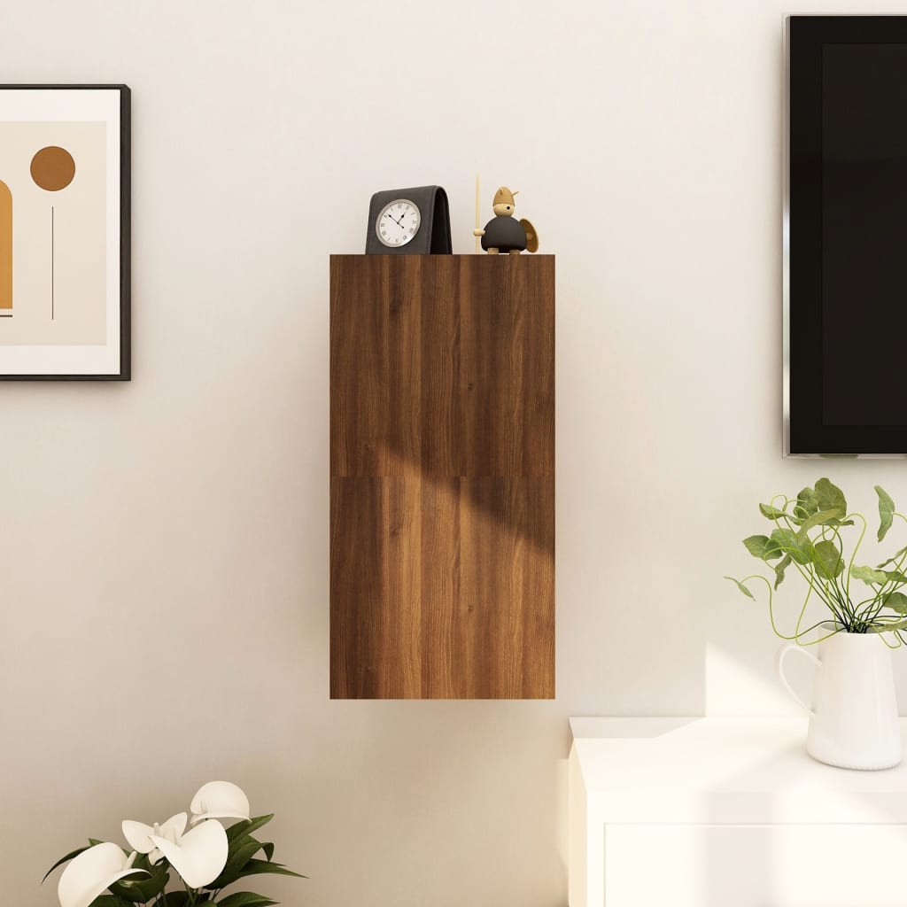 Seinäkiinnitettävät TV-kaapit 2 kpl ruskea tammi 30,5x30x30 cm - Sisustajankoti.fi