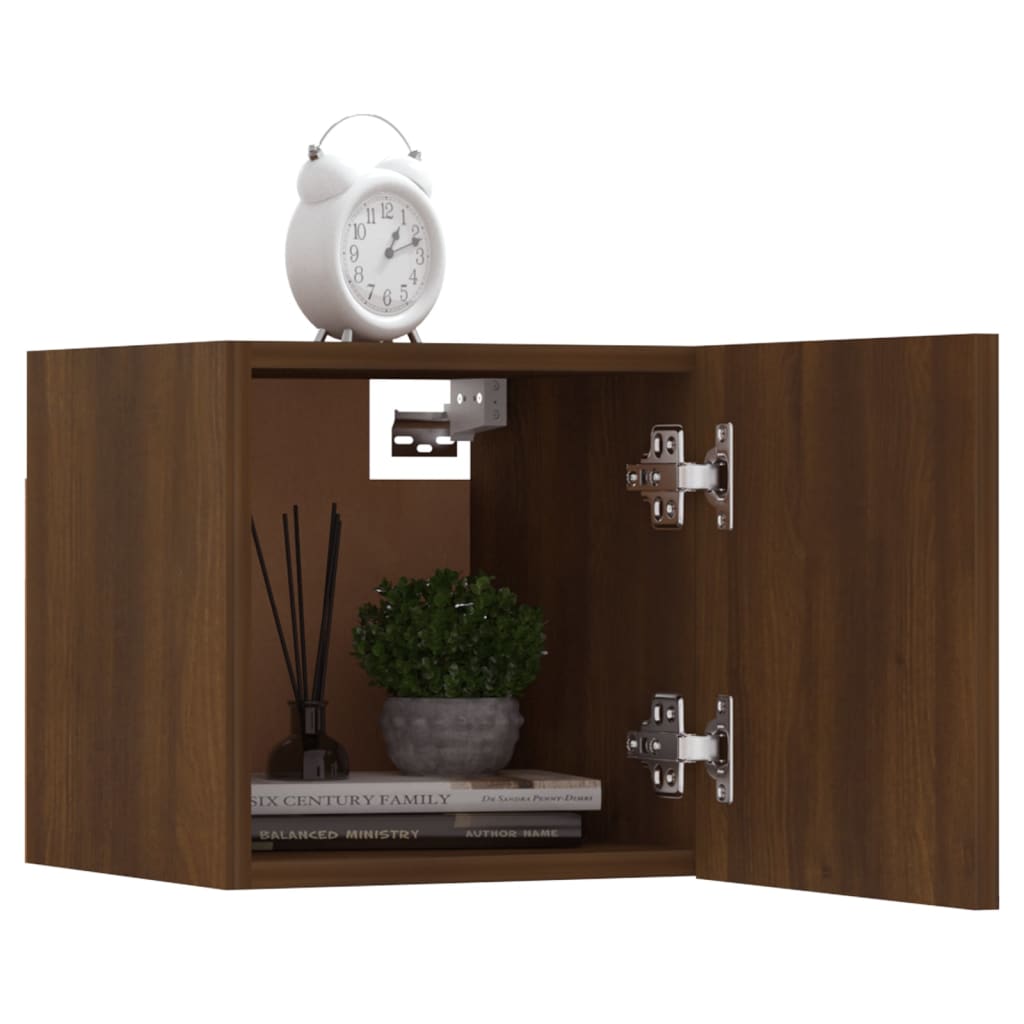 Seinäkiinnitettävät TV-kaapit 2 kpl ruskea tammi 30,5x30x30 cm - Sisustajankoti.fi