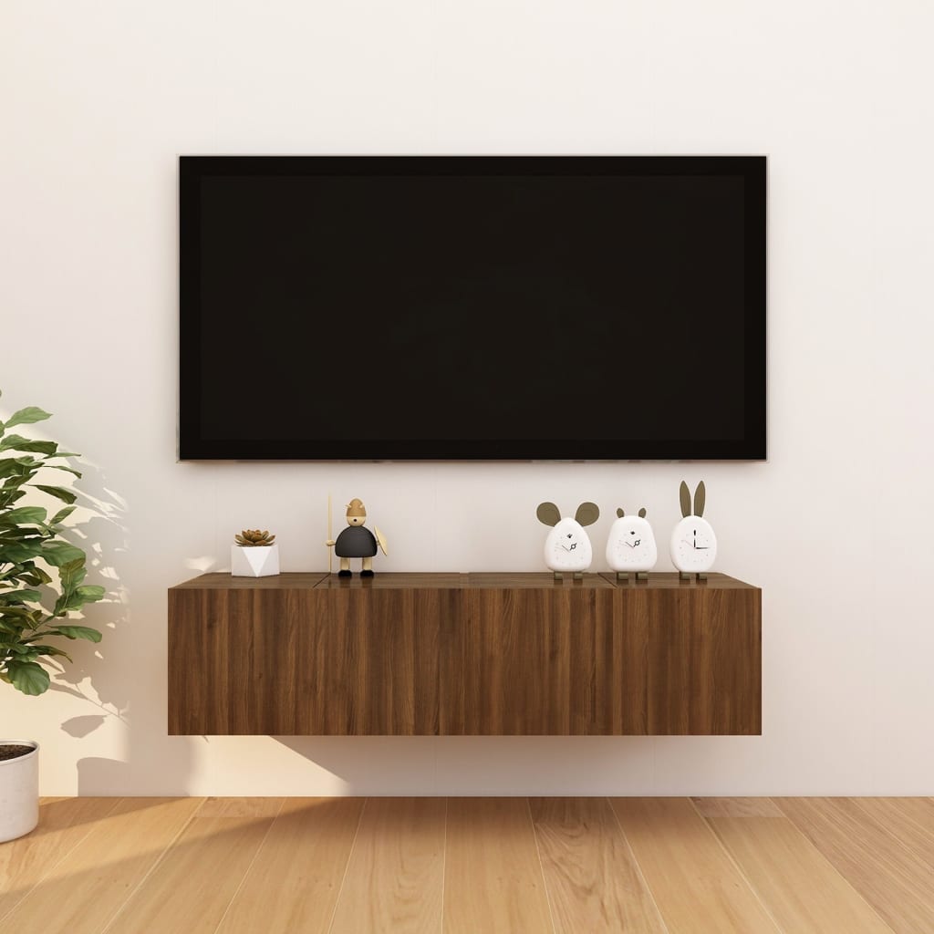 Seinäkiinnitettävä TV-kaapit 4 kpl ruskea tammi 30,5x30x30 cm - Sisustajankoti.fi