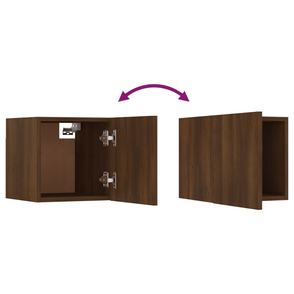 Seinäkiinnitettävä TV-kaapit 4 kpl ruskea tammi 30,5x30x30 cm - Sisustajankoti.fi