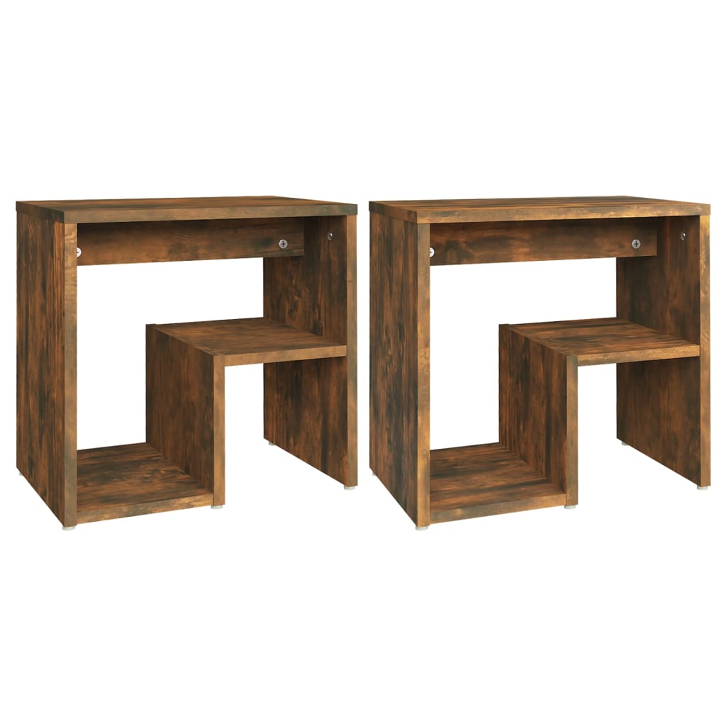 Yöpöydät 2 kpl savutammi 40x30x40 cm tekninen puu - Sisustajankoti.fi