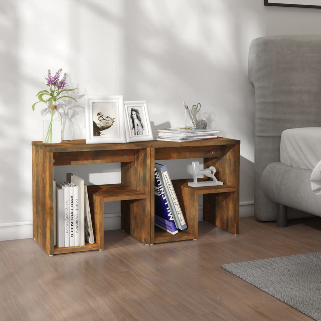 Yöpöydät 2 kpl savutammi 40x30x40 cm tekninen puu - Sisustajankoti.fi