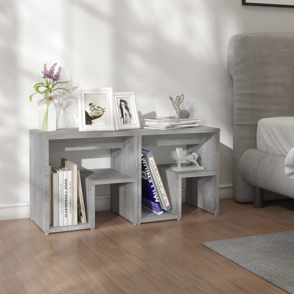 Yöpöydät 2 kpl harmaa Sonoma 40x30x40 cm tekninen puu - Sisustajankoti.fi