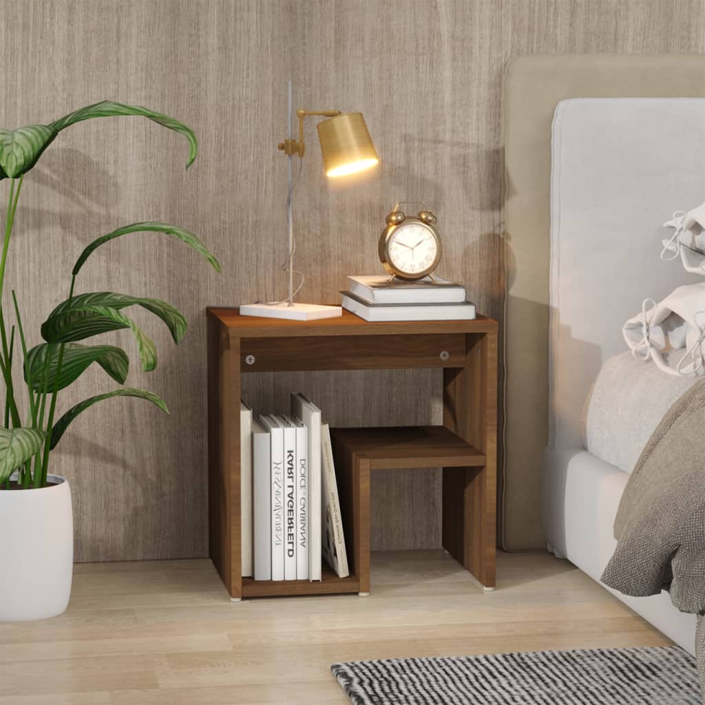 Yöpöytä ruskea tammi 40x30x40 cm tekninen puu - Sisustajankoti.fi