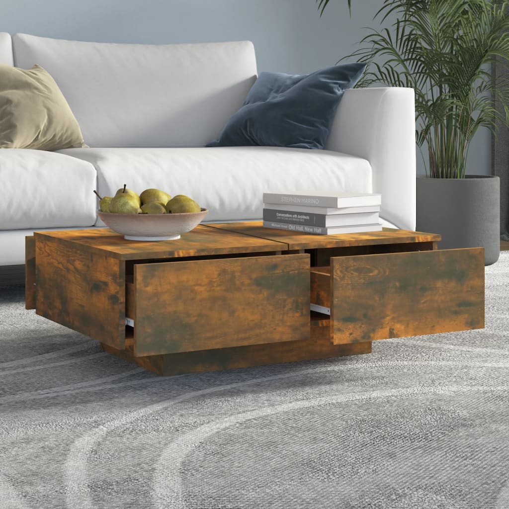 Sohvapöytä savutammi 90x60x31 cm tekninen puu - Sisustajankoti.fi