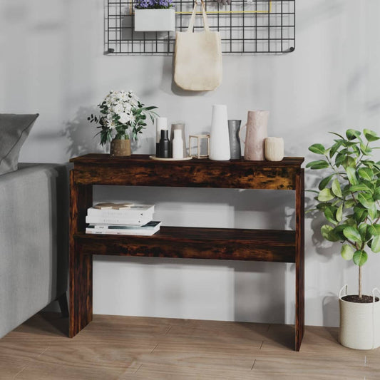 Konsolipöytä savutammi 102x30x80 cm tekninen puu - Sisustajankoti.fi