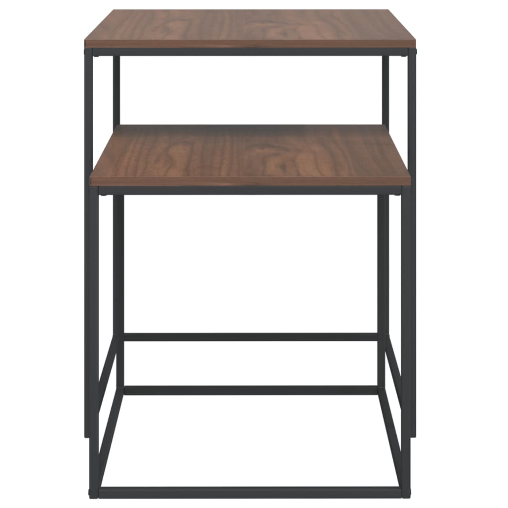 Sohvapöytäsarja 2 kpl tekninen puu ja metalli - Sisustajankoti.fi