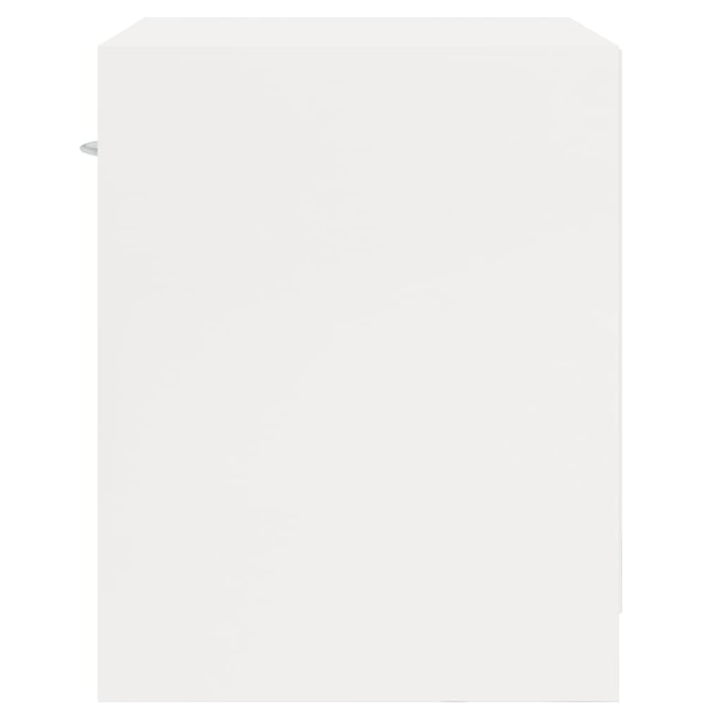 Yöpöydät laatikolla 2 kpl korkeakiilto valkoinen - Sisustajankoti.fi