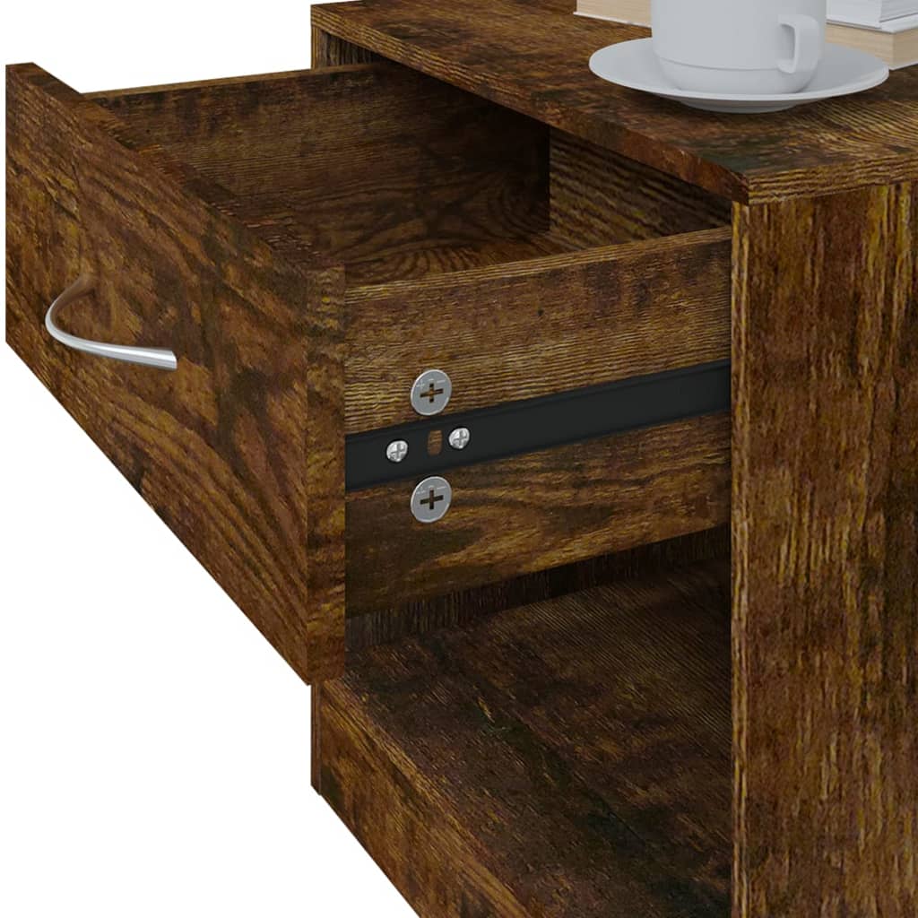 Yöpöydät 2 kpl laatikolla savutammi - Sisustajankoti.fi