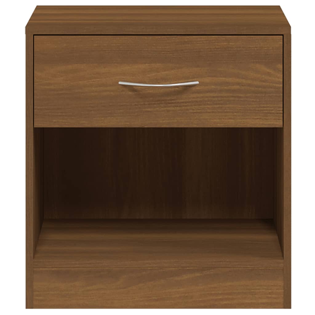 Yöpöydät 2 kpl laatikolla ruskea tammi - Sisustajankoti.fi