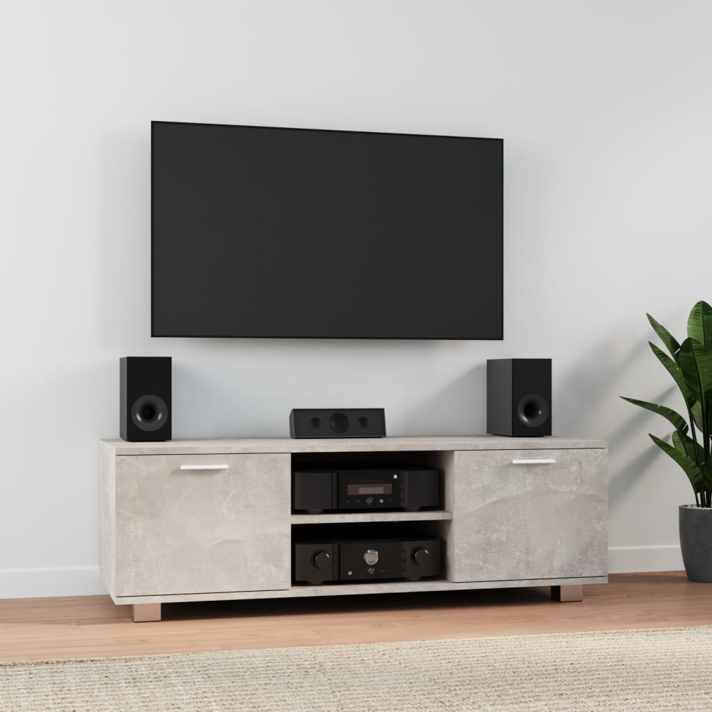 TV-taso betoninharmaa 120x40,5x35 cm tekninen puu - Sisustajankoti.fi