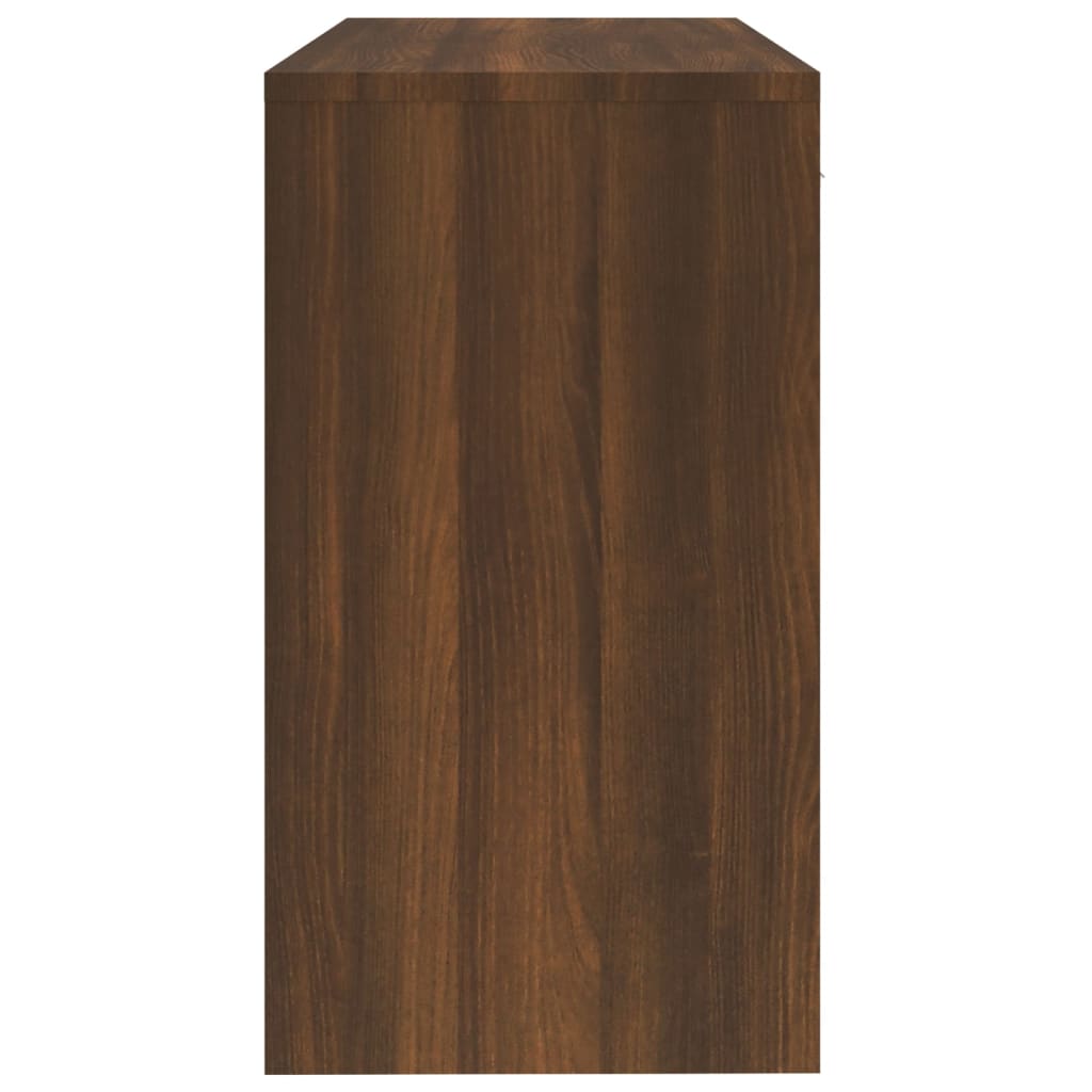 Työpöytä laatikolla ja kaapilla ruskea tammi 100x40x73 cm puu - Sisustajankoti.fi