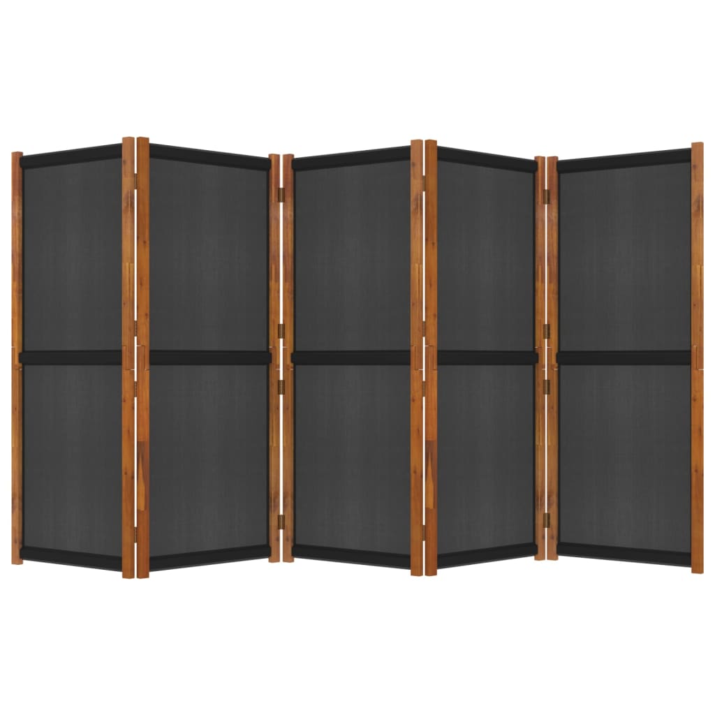 5-paneelinen tilanjakaja musta 350x180 cm - Sisustajankoti.fi