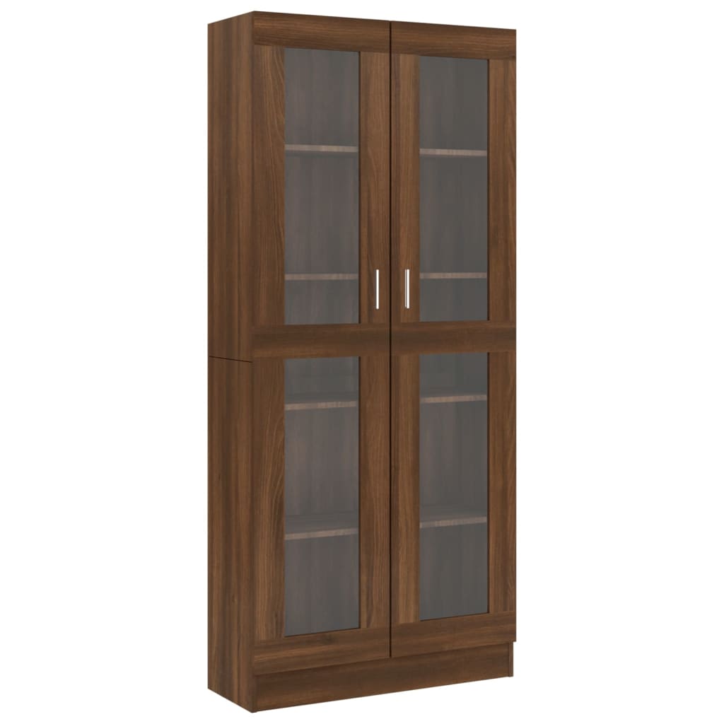 Vitriinikaappi ruskea tammi 82,5x30,5x185,5 cm tekninen puu - Sisustajankoti.fi