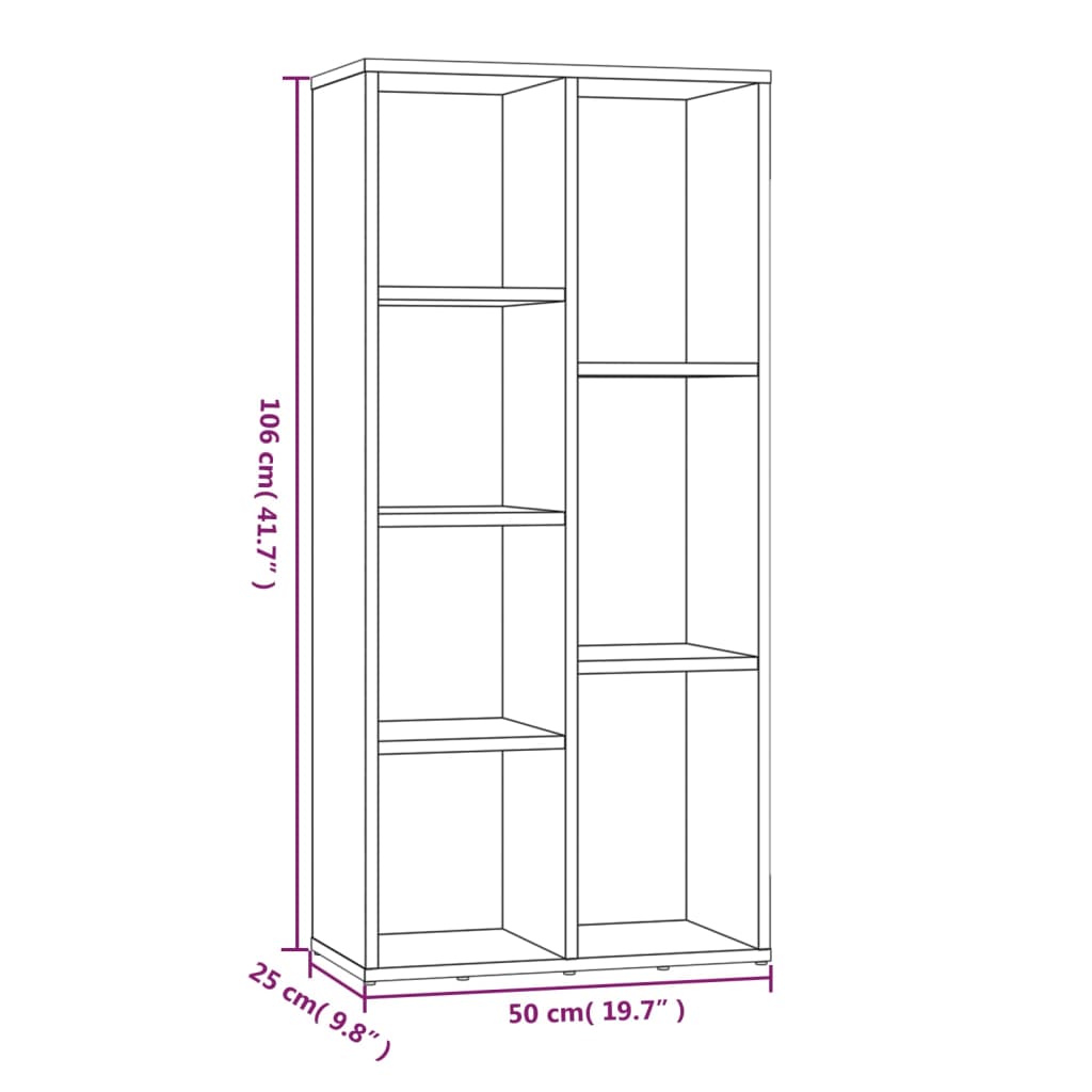 Kirjahylly ruskea tammi 50x25x106 cm - Sisustajankoti.fi