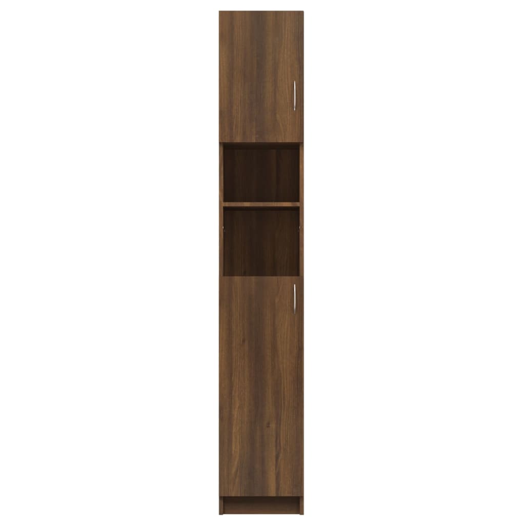 Kylpyhuoneen kaappi ruskea tammi 32x25,5x190 cm tekninen puu - Sisustajankoti.fi
