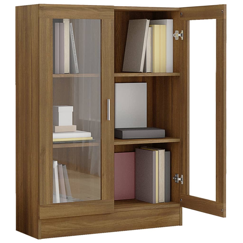 Vitriinikaappi ruskea tammi 82,5x30,5x115 cm tekninen puu - Sisustajankoti.fi