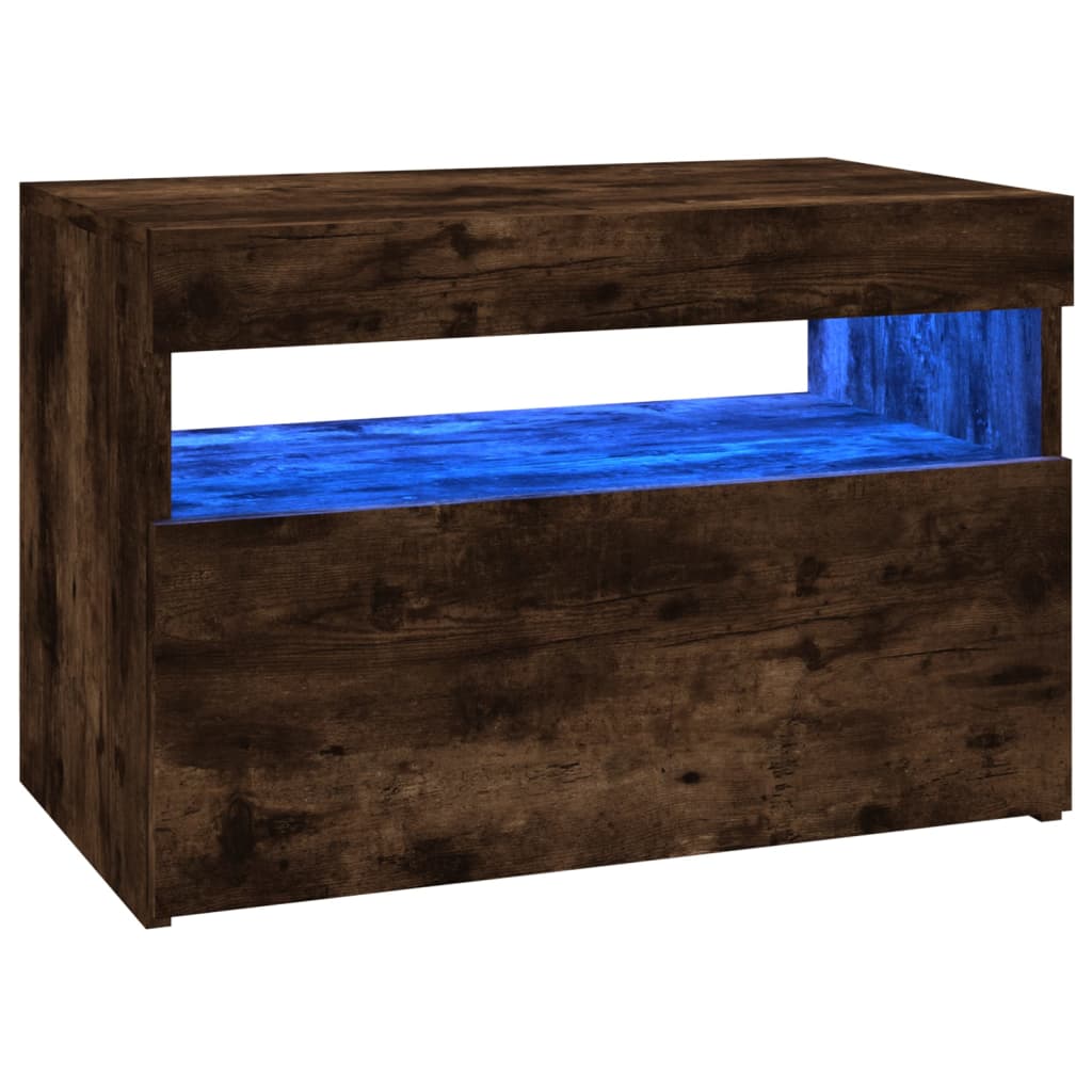TV-tasot 2 kpl LED-valoilla savutammi 60x35x40 cm - Sisustajankoti.fi