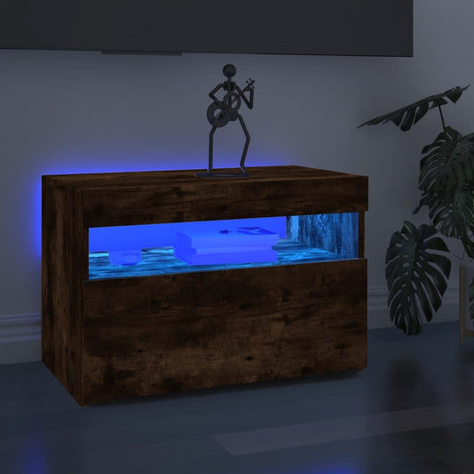TV-tasot 2 kpl LED-valoilla savutammi 60x35x40 cm - Sisustajankoti.fi
