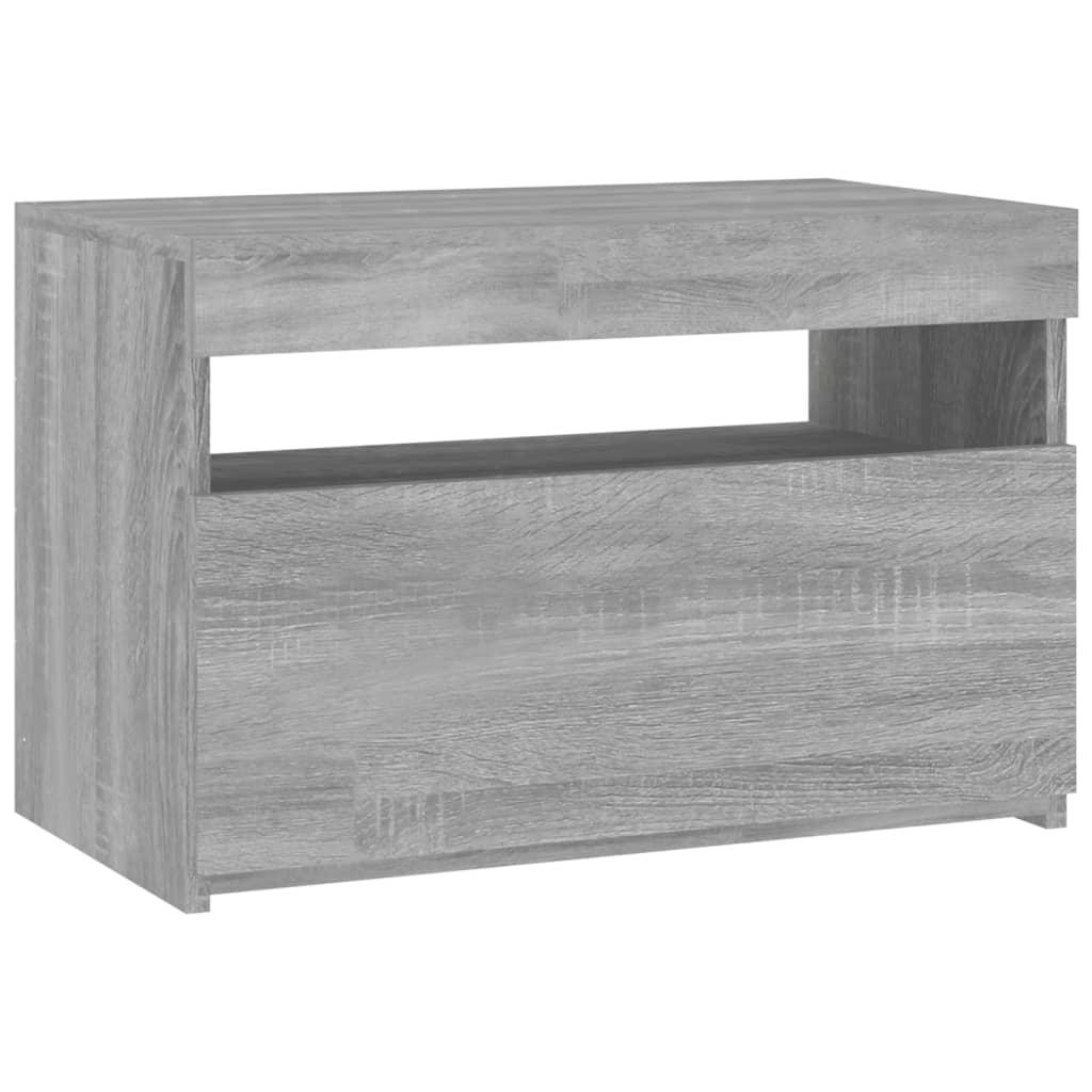 TV-taso LED-valoilla harmaa Sonoma 60x35x40 cm - Sisustajankoti.fi