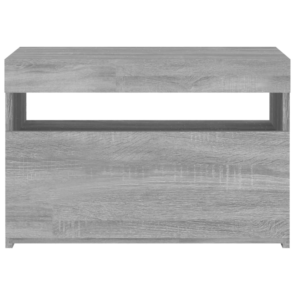 TV-taso LED-valoilla harmaa Sonoma 60x35x40 cm - Sisustajankoti.fi