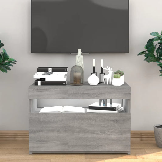 TV-taso LED-valoilla harmaa Sonoma 60x35x40 cm - Sisustajankoti.fi